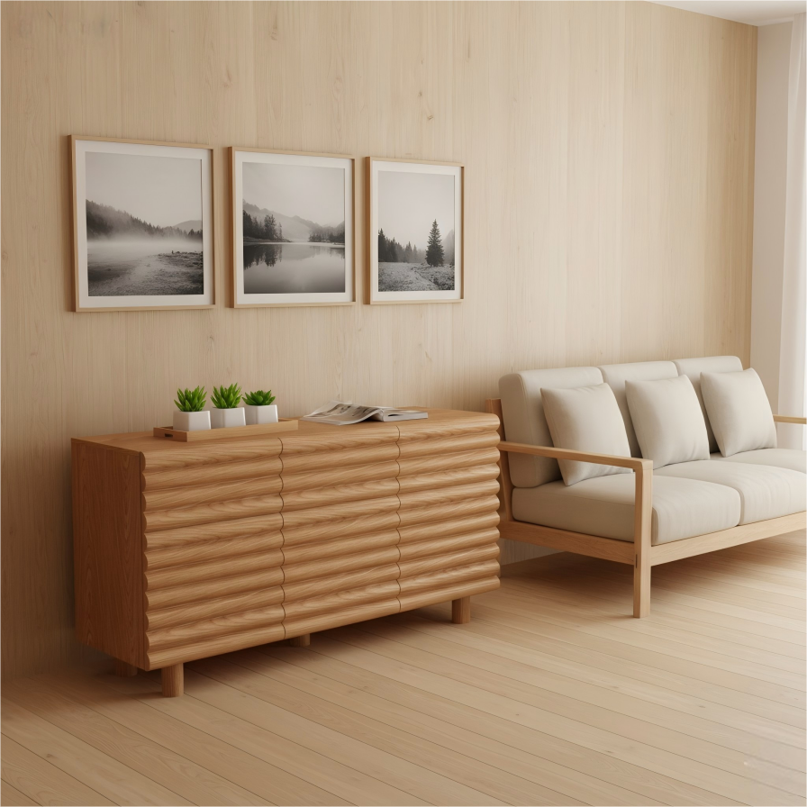 Rivora 3-Door Cabinet